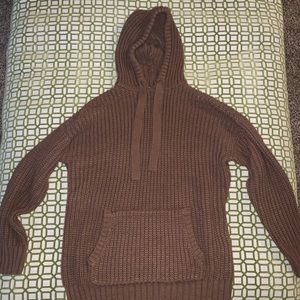 Brown Knit Hoodie